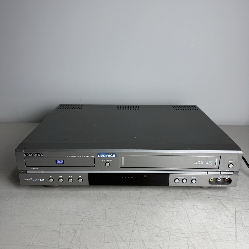Samsung DVD-V2000 DVD VCR Combo Player Dual Deck VHS Tested NO REMOTE